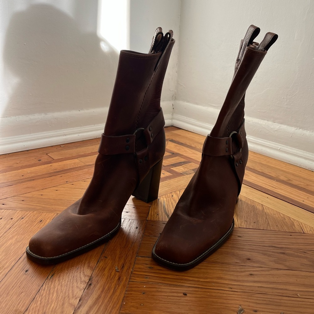 NEW Never Worn Michael Kors Brown Moto Western Style Heel Boots Size 11 - Picture 6 of 7
